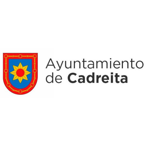 Logotipo del ayuntamiento de Cadreita escrito en modo oración y precedido del escudo de Cadreita